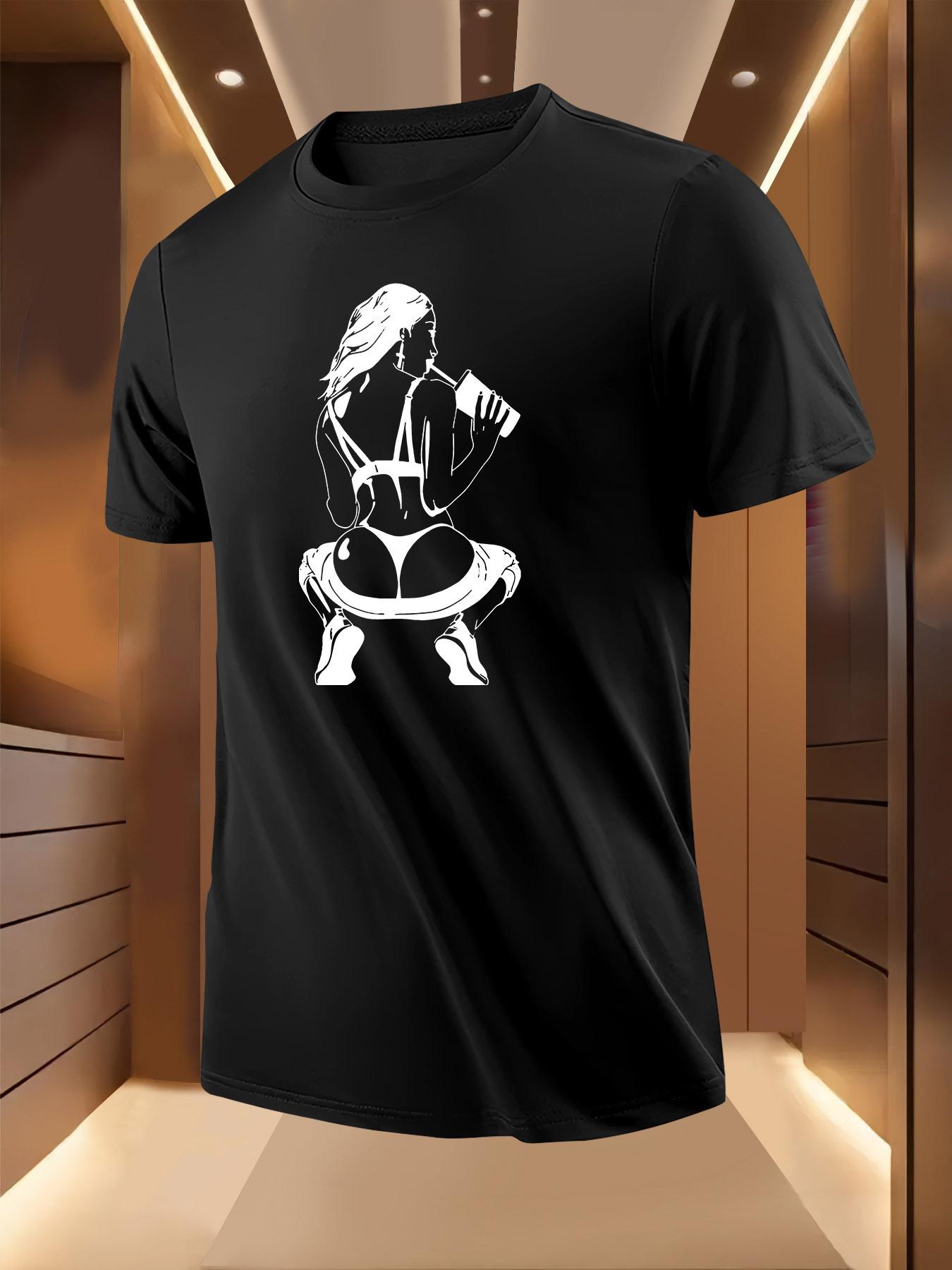 Sexy Cartoon Character Print - Breathable Lightweight Polyester T-shirt XXXXL
