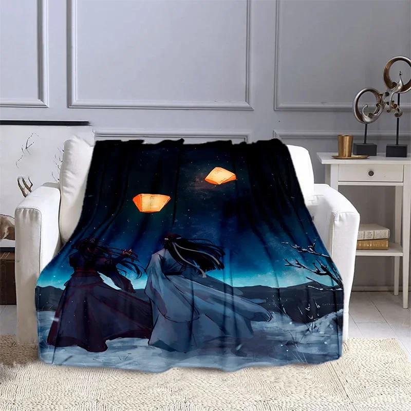 Maßgefertigte Mo Dao Zu Shi Anime-Decke, Flanell-Familiendecke, Cartoon-Mikrofaser-Plüschflanell-Überwurfdecke für Bett, Sofa und Bettwäsche
