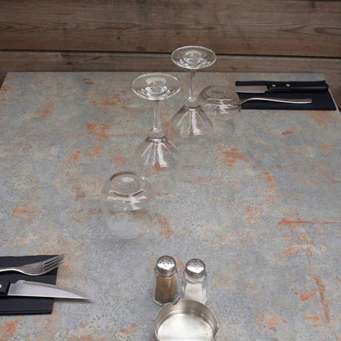 Table ronde Ø 70 cm - modèle Round pied blanc gris rouille