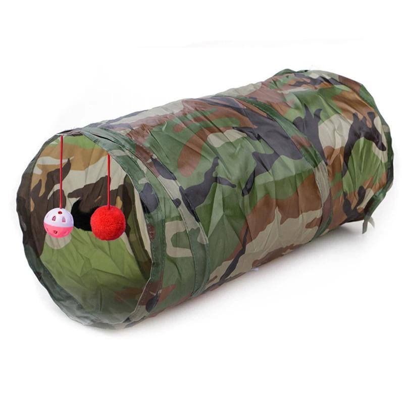 Cat Tunnel Toy Funny Pet 2 Holes Play Tubes Balls Collapsible Crinkle Kitten Toys Puppy Rabbit Playing Tunnel Tubes