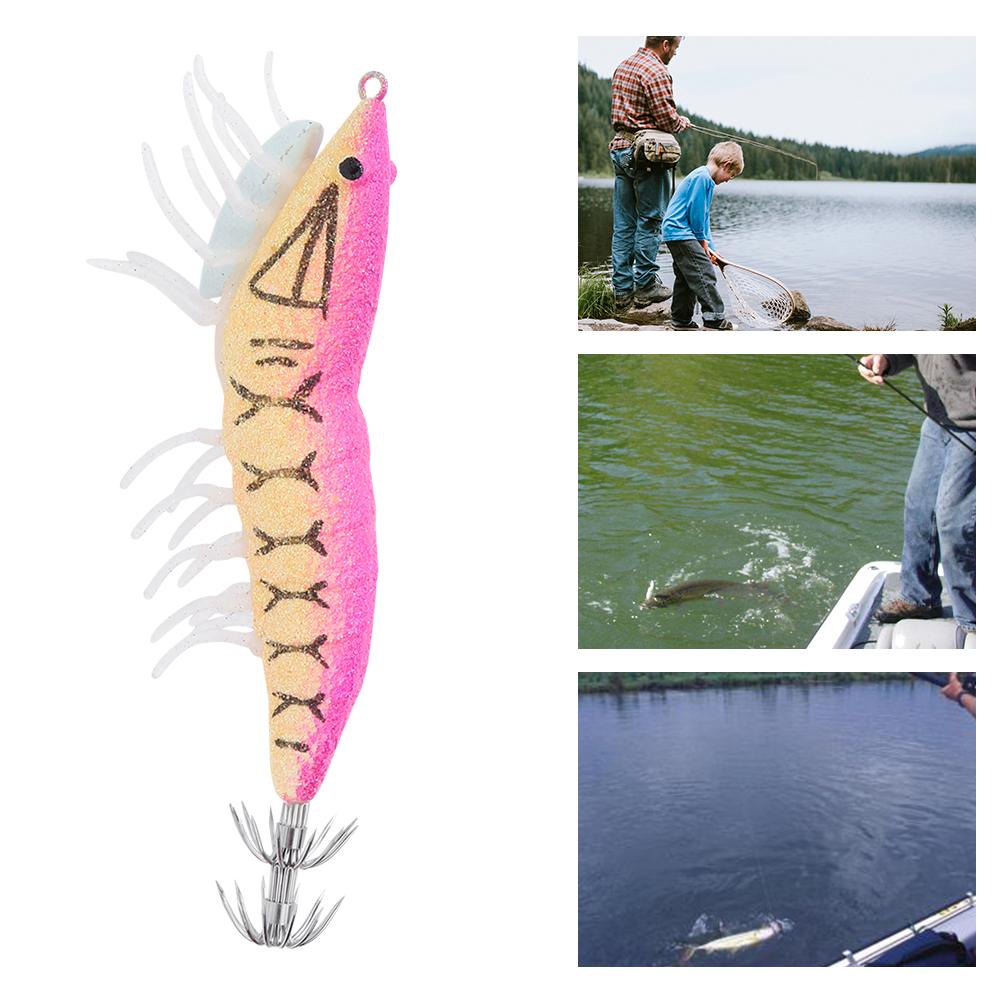 3g ABS Luminous Squid Hook Artificial Simulation Shrimp Fishing Lures Baits Fish Tackle Accessories005#