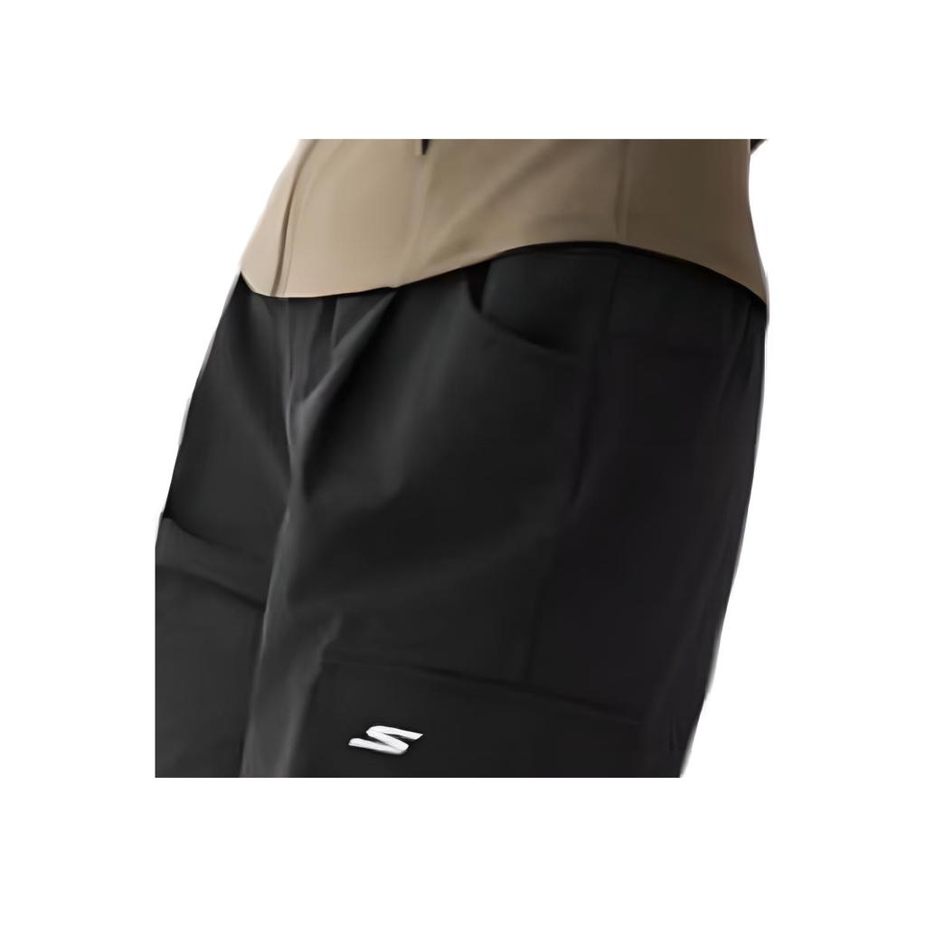 Skechers Godri Sports Series Quick-Dry Solid Color Comfortable Mid-Waist Work Knitted Sports Pants Women Bottoms Carbon-Black P225W121-0018