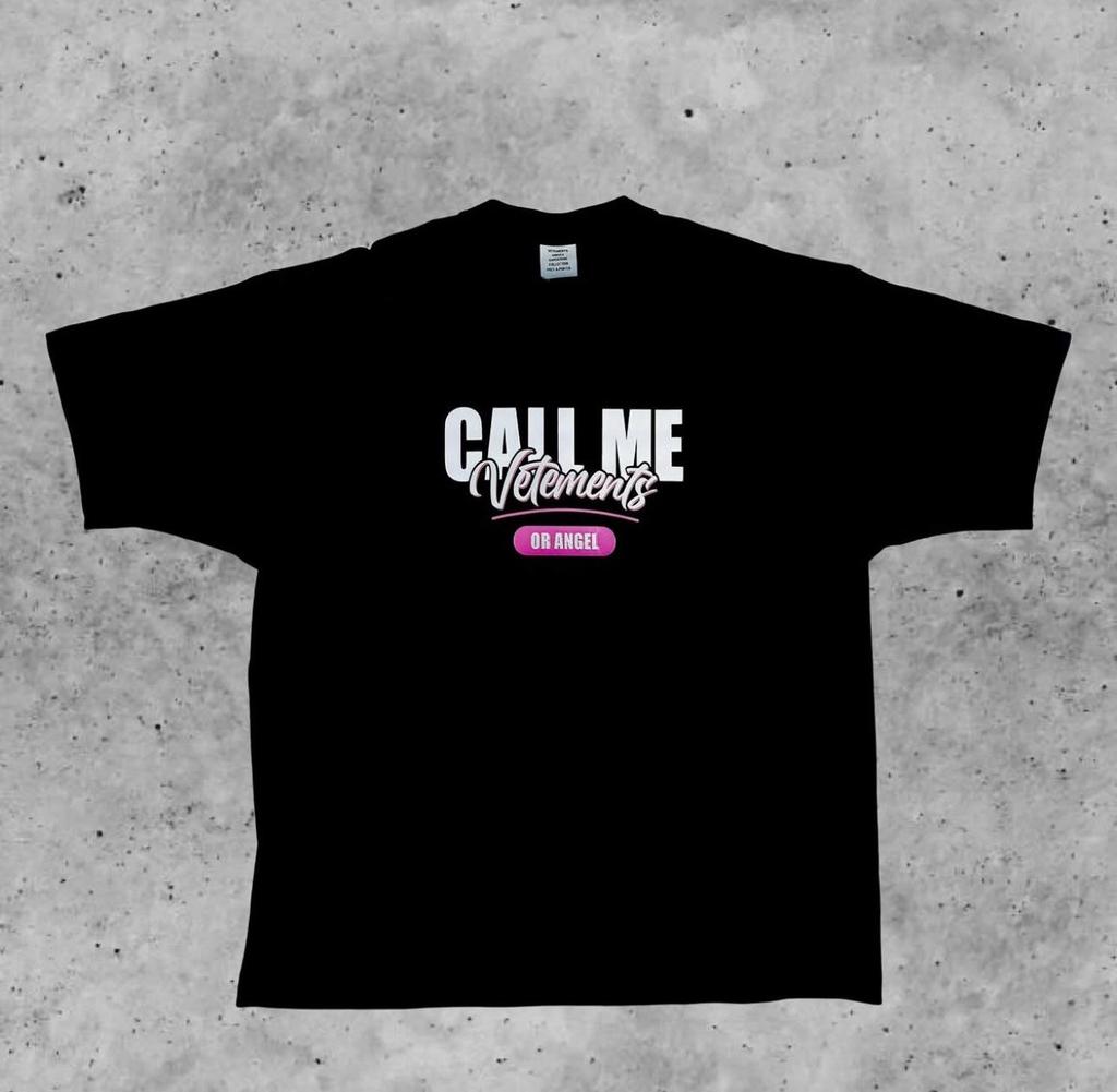VETEMENTS "Call Me VETEMENTS OR Angel "T-Shirt In Black Unisex T-Shirt