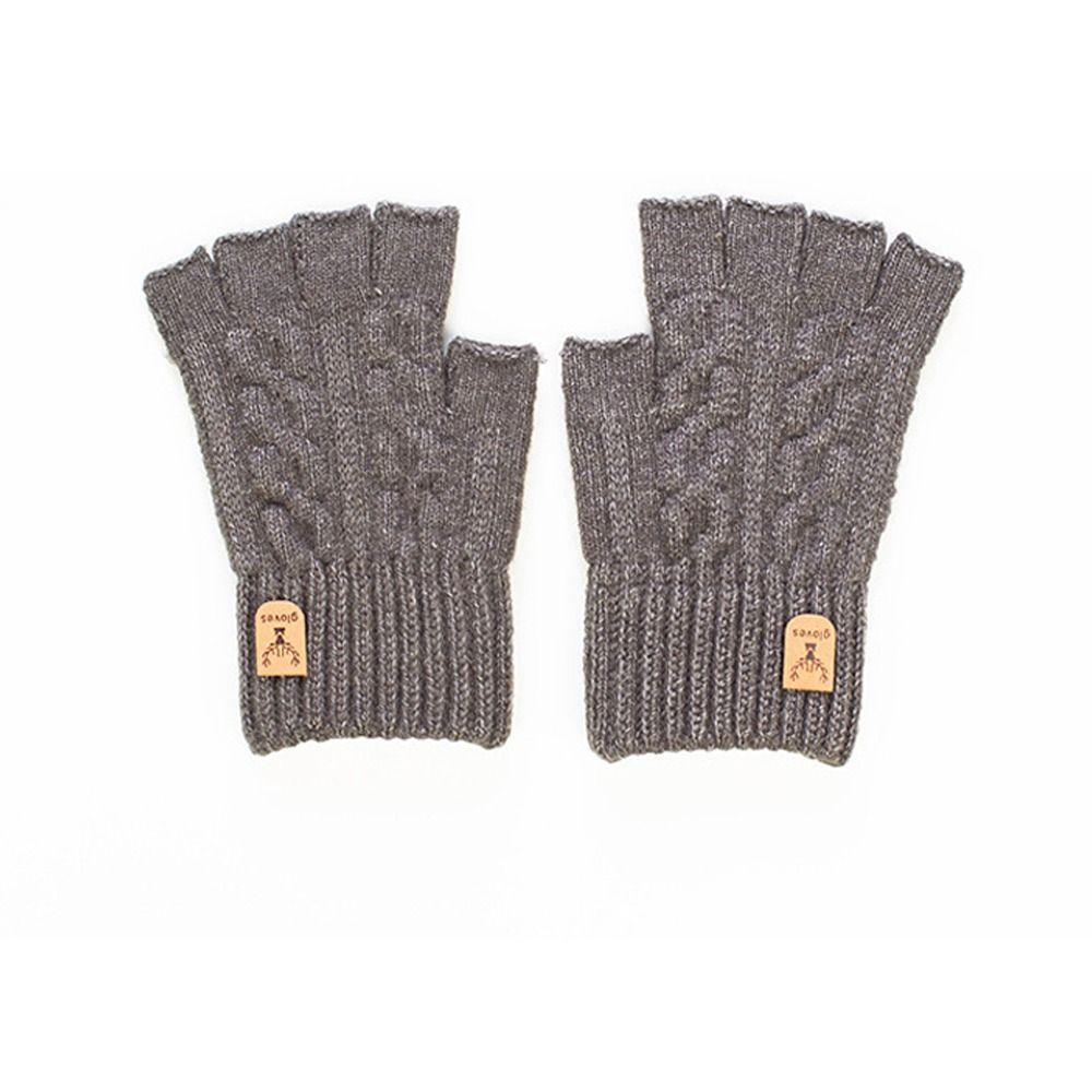Alpaka Wolle Gestrickte Handschuhe Thermische Halbfingerhandschuhe Trendige Winter Warme Handschuhe