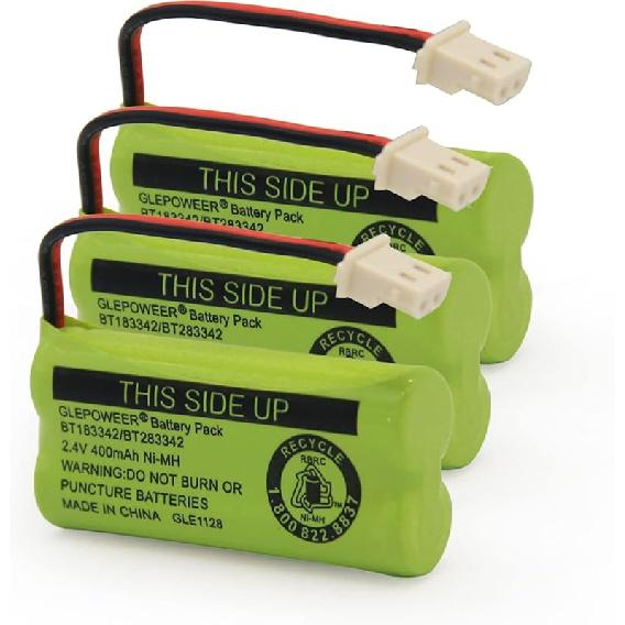 BT183342 BT283342 BT166342 BT266342 BT162342 BT262342 Battery Compatible with CS6114 CS6419 CS6719 EL52300 CL80111 Cordless Handset Phone (Pack of 2)