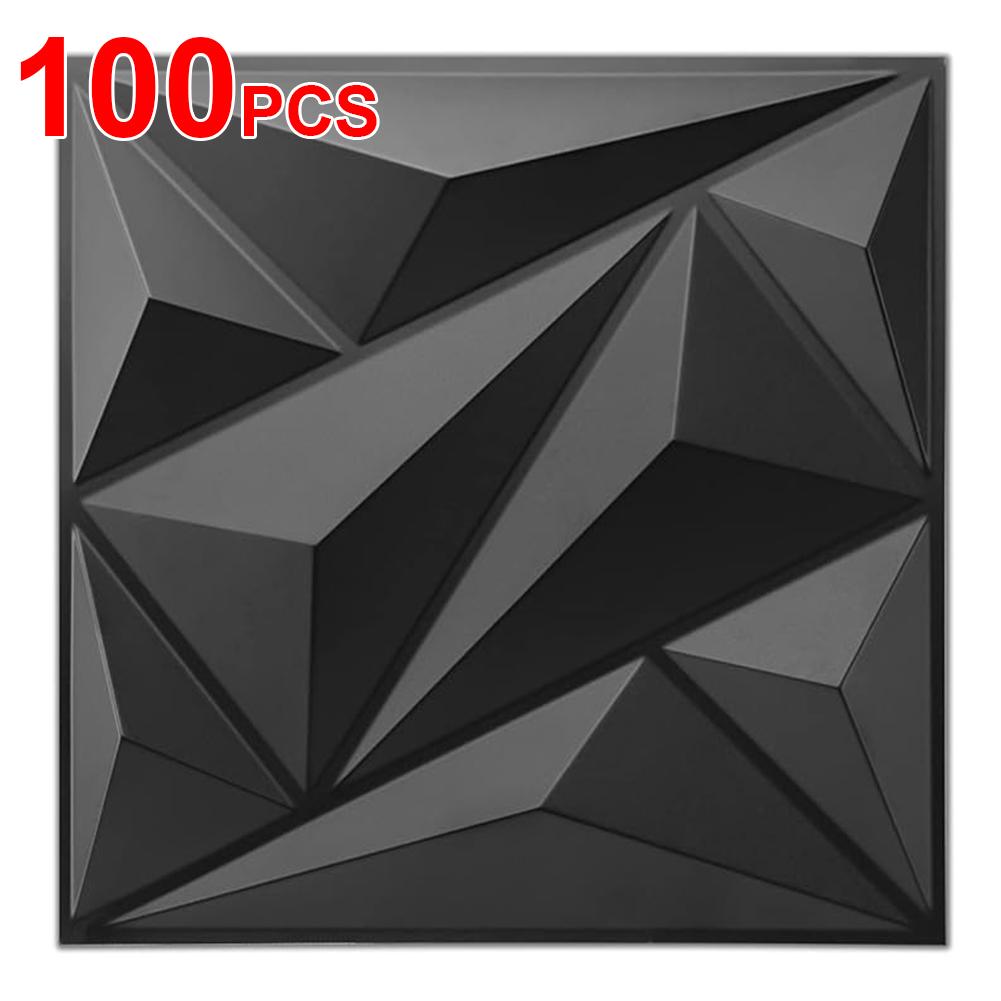 50/100Pcs PVC Accent Textured Wall Panels 30x30cm Mural Tile Panel Mold 3D Wall Paper Decoration Stickers for Room TV Background