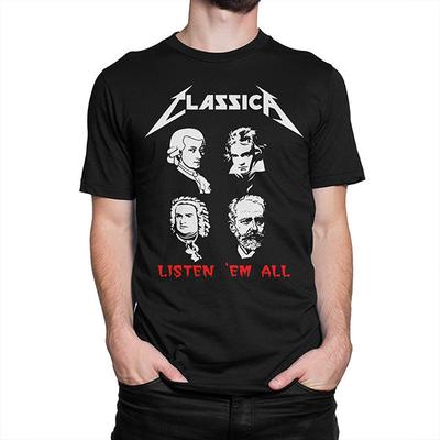 Classica Listen Em All Lustiges Rock-T-Shirt Tops T-Shirts Herren Damen Mozart Beethoven Bach Tschaikowsky T-Shirt