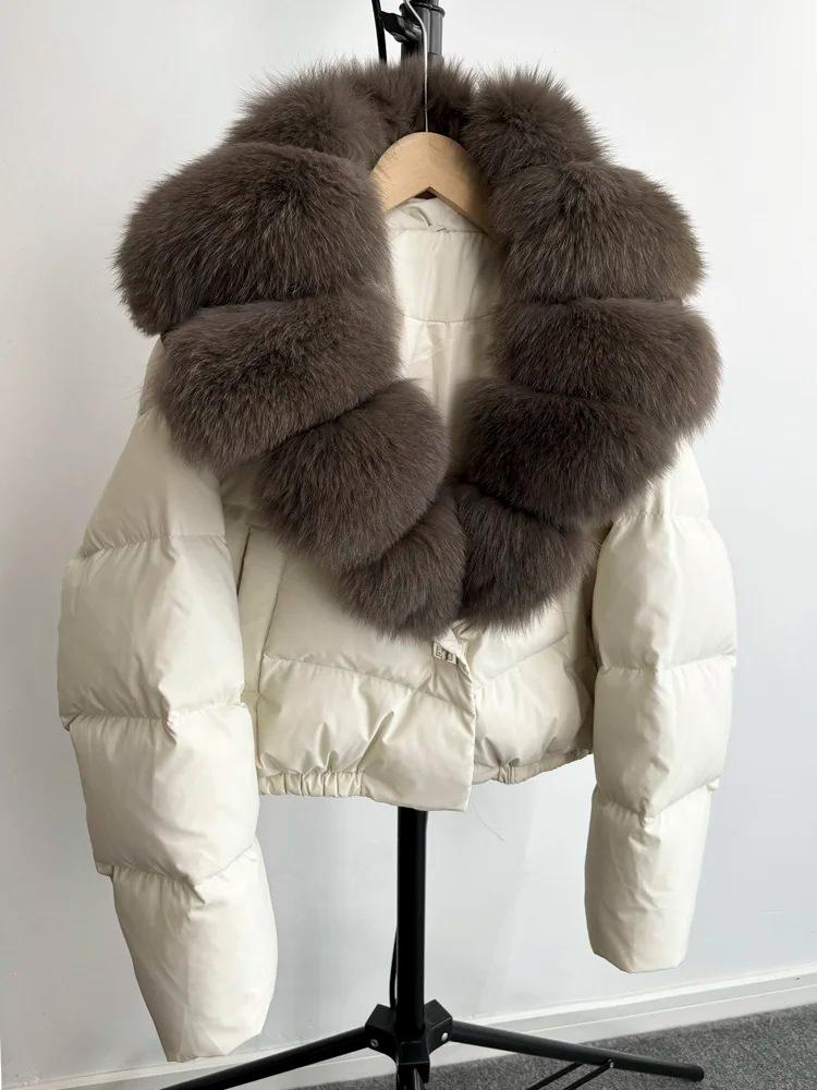 

Большой меховой воротник теплый хлопковый костюм XL белый