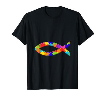 Ichthy Fish Jigsaw Puzzle Autism Puzzle T-Shirt