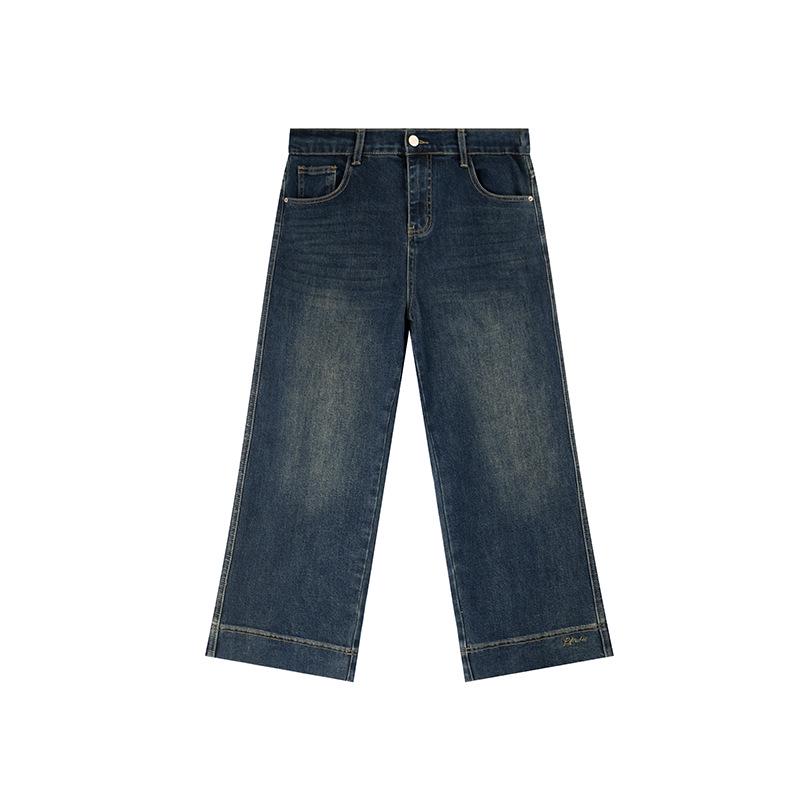 

Shuangtian 2026 Spring Women s Plus Size Slimming Straight-Leg Elastic Waist Jeans YC380 5XL темно-синий