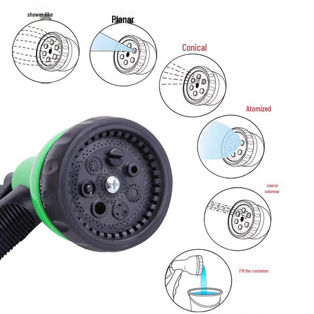 7-Function Adjustable Garden Hose Nozzle: Car Wash, Lawn Irrigation, Water Sprayer