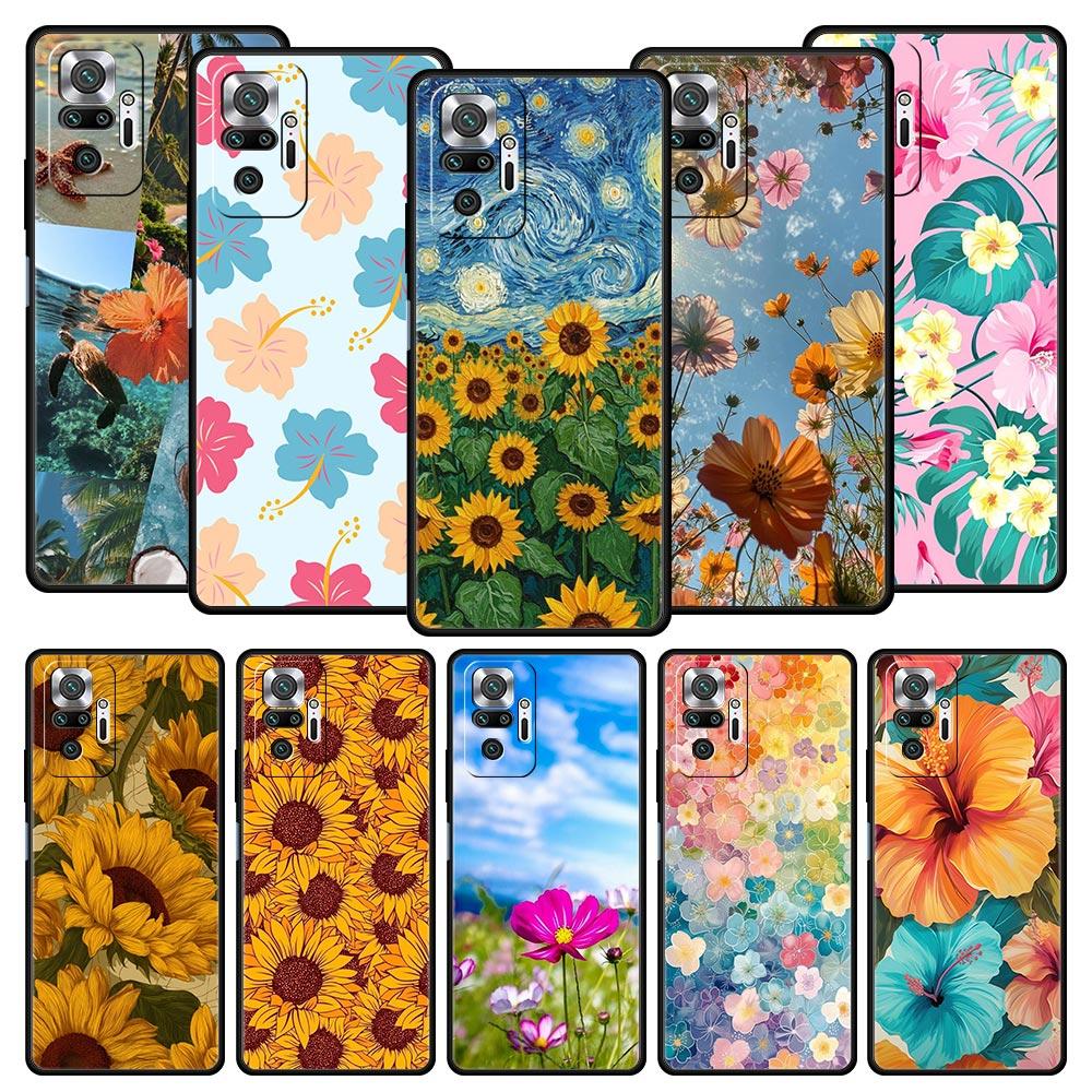 Summer Colorful Flower Phone Case For Xiaomi Redmi Note 15 14 13 12 5G 11 10 Pro Plus 4G 9S 14C 13C 12C 10C Soft TPU Cover