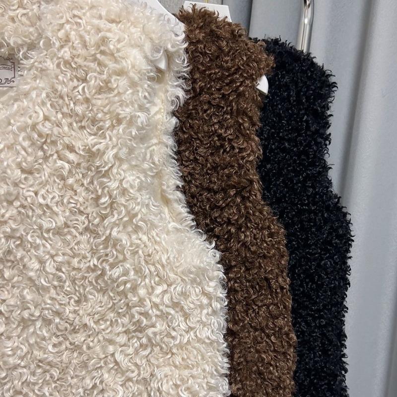 Autumn and winter new imitation fur vest lamb wool thickened short coat lamb curly wool versatile loose vest