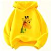 Giraffe print rubber-print children's hoodie, 90s style, suitable for both boys and girls, casual hip-hop clothing.