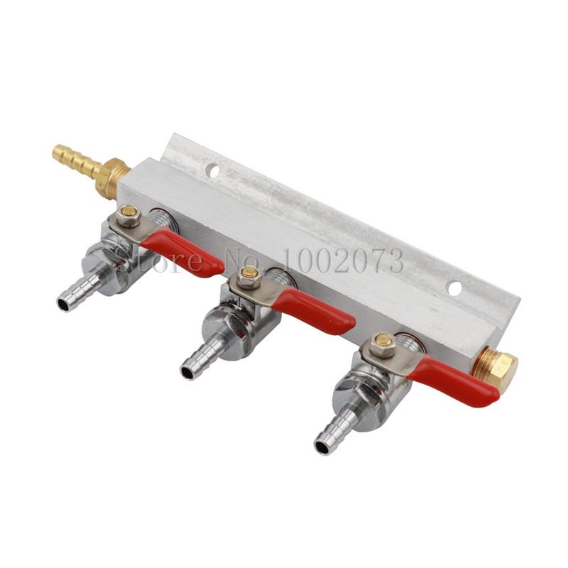 2/3/4 Way CO2 Air Gas Distribution Manifold Splitter Check Valves 1/4" 7mm Barb fittings Draft Beer Brew Kegerator Dispenser