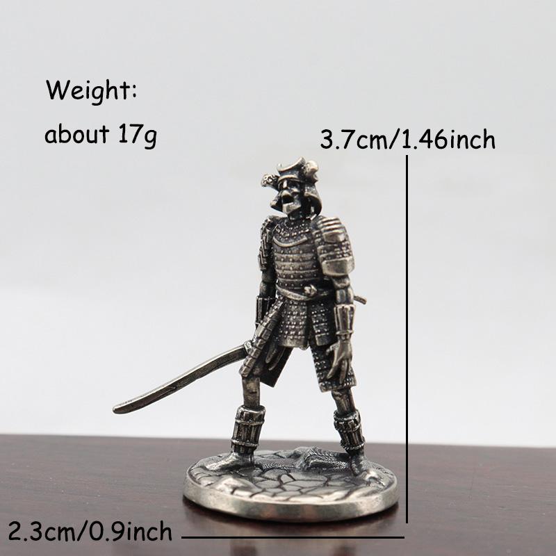Vintage White Brass Japanese Shogunate Skeleton Warrior Archer Soldier Figurines War Chess Pieces Small Ornament Home Decoration
