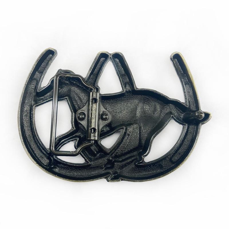 Fine Horse Smooth Zinc Alloy Men's Casual Saddle Equestrian Belt Buckle