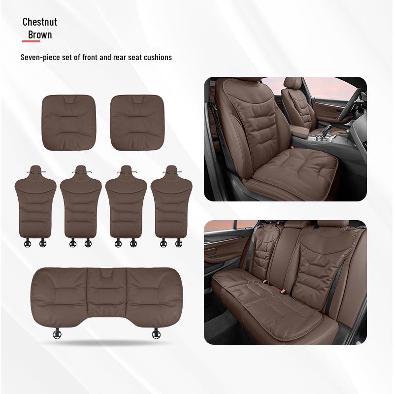 Universal Ventilated Nappa Leather Car Seat Cushions - Four Seasons, Breathable, High-Grade, Perforated Design for All Models.