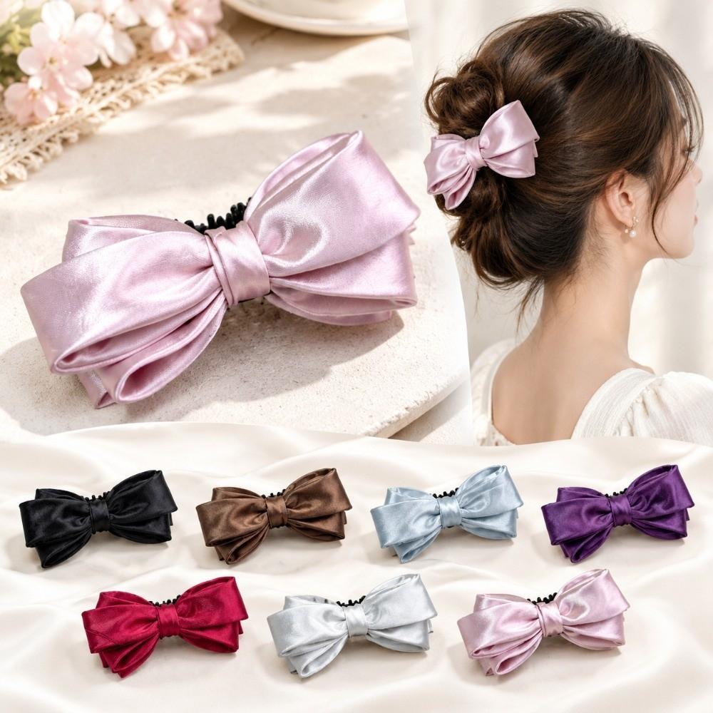 Curved Structure Bow Hair Clip Strong Grip Korean Style Hair Clip New Banana Hair Clip Daily Wear