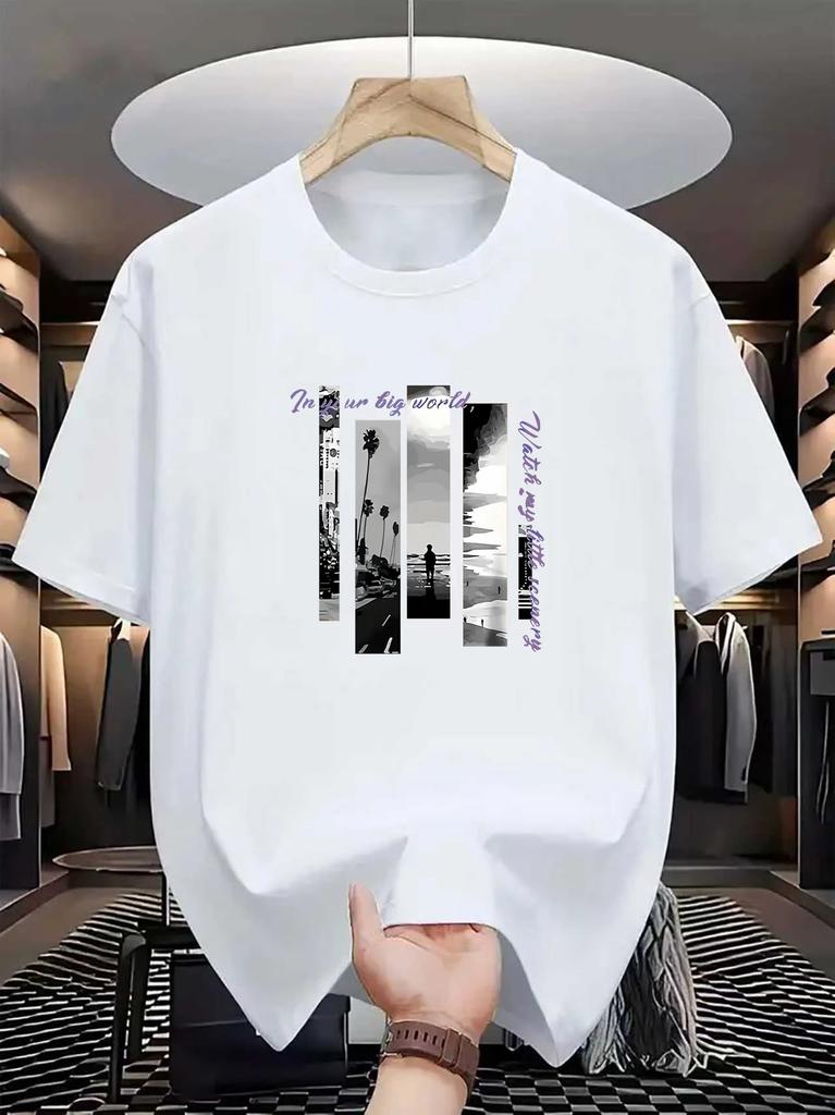 Latest Style Unisexs Slim Breathable Sports Casual Printed TShirt Fit for Travel Hikes Campus Classes Casual Use