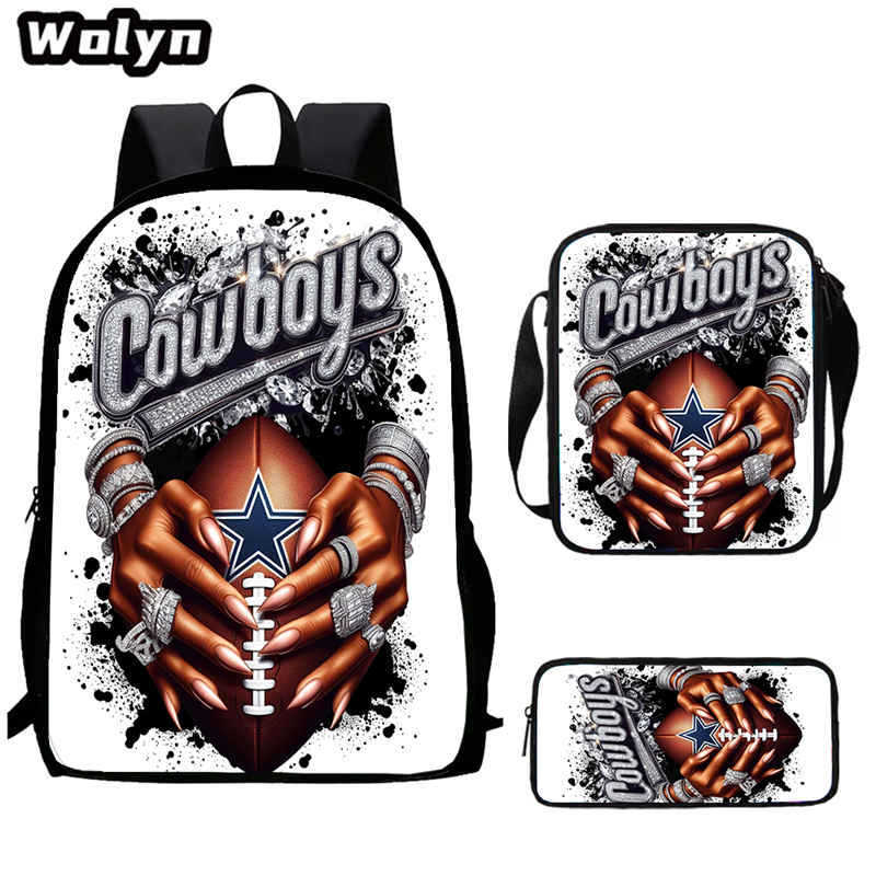 Football football 16 inch meal bag satchel three-piece pattern primary school backpack
