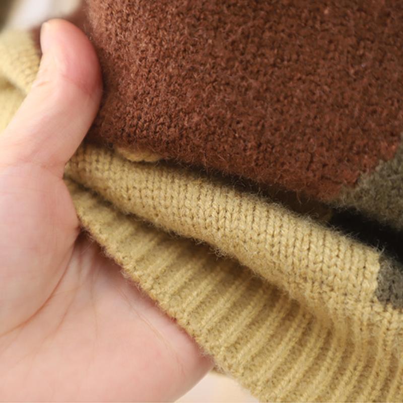 Dětské Oblečení Svetr pro Miminko Zimní Sametový Zesílený Chlapeček Pletený Dlouhý Rukáv Top Svetry