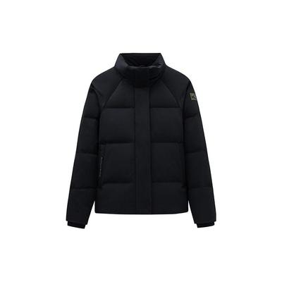 Training Series Solid Color Zipper Stand Collar Warm Long Sleeve Down Jacket Women Outerwear Basic-Black 162347918-4