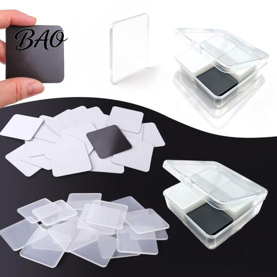 Handmade Magnet Craft 5/6/8/10/15/20/24 Sets DIY Acrylic Fridge Kit, Square Refrigerator Clear Making Kit with Adhesive Backing, Picture Photo Holder