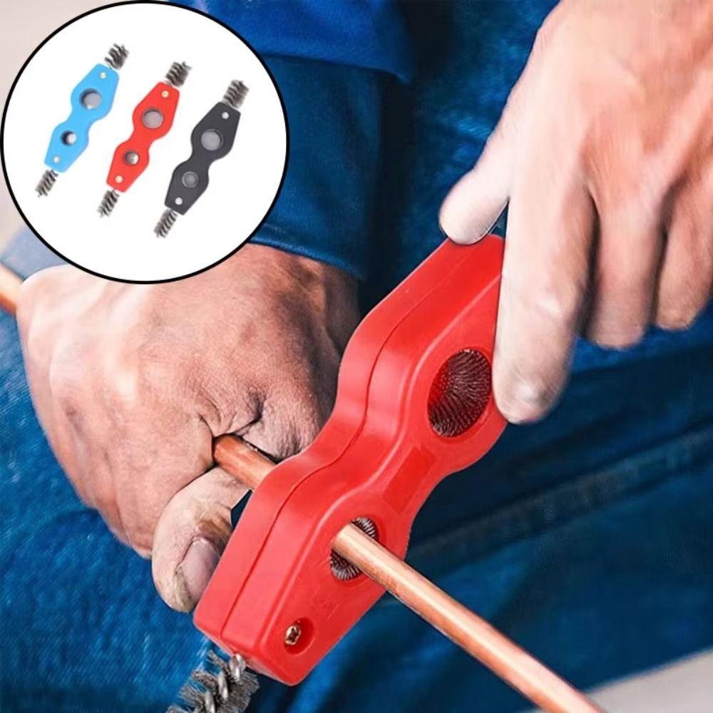 Double-headed 4 In 1 Copper Pipe Brush Reamer Copper Tube Polishing Tool Wire Brush  PVC Pipe