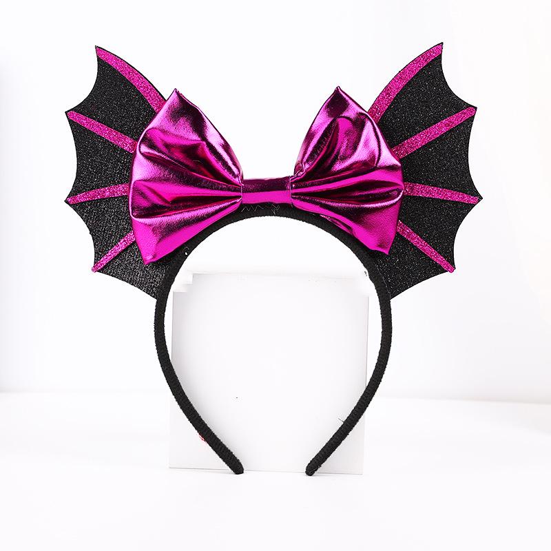 Halloween Devil Horns & Bat Headband with Feathers - Party Decoration