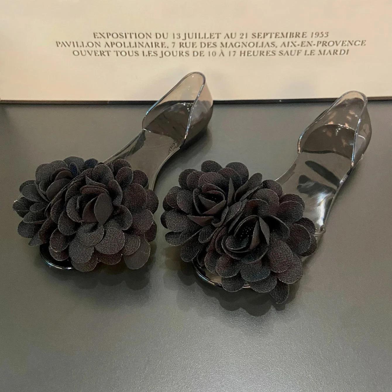 Новые модные прозрачные сандалии женские желеобразные сандалии летние туфли на плоской — фото 9