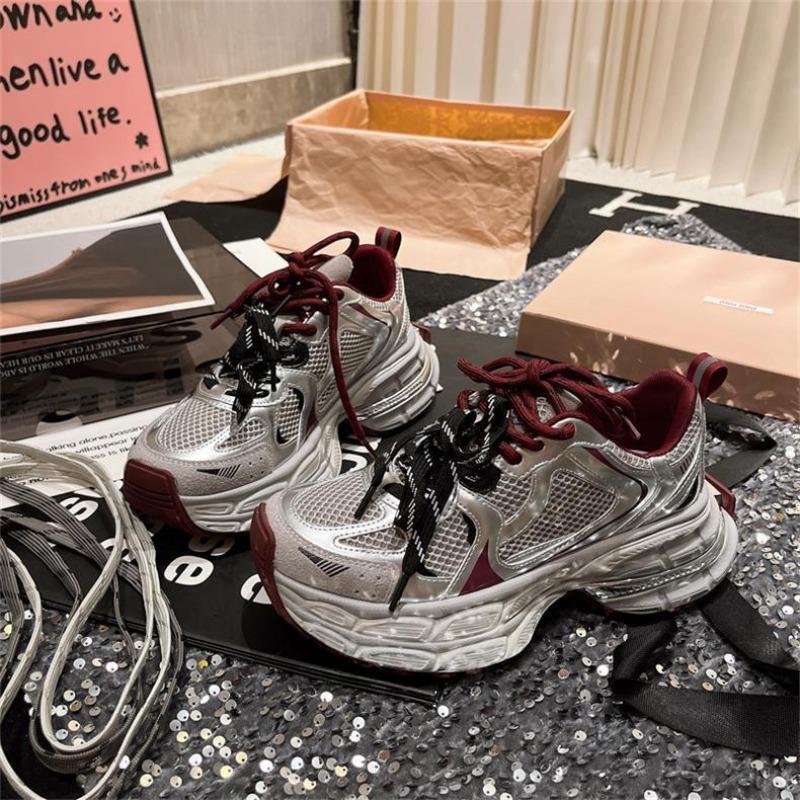 Height-increasing platform dad shoes autumn new breathable versatile lightweight non-slip casual sports shoes