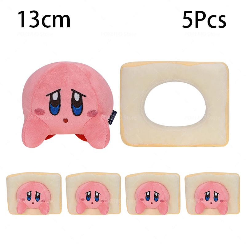 5 Pcs/Lot Anime Kirby Plush Doll Toys Kawaii Star Kirby Swimming Sword Bread Kirby Collection Christmas Birthday Gift for Kid