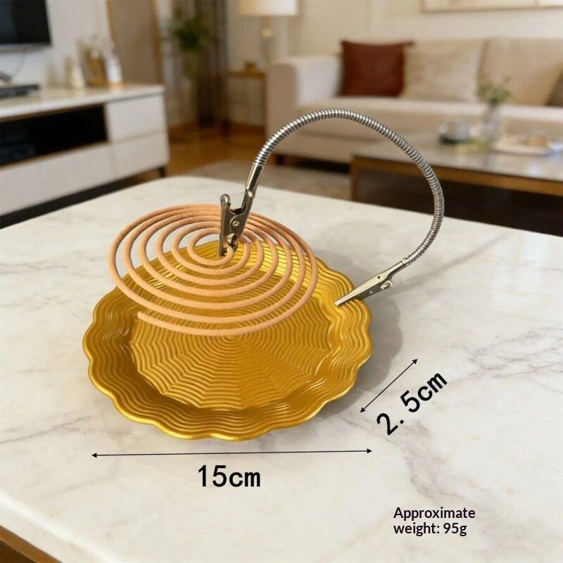 1Pcs New Multifunctional Iron Mosquito Coil Holder Portable With Detachable Clip Mosquito Coil Stand Electroplated Tray