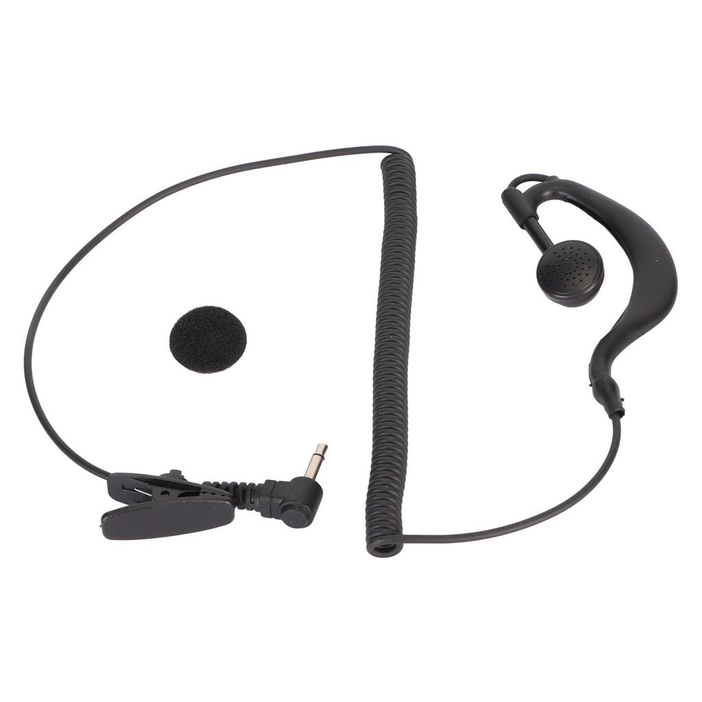 3.5MM Walkie Talkie Headset Earpiece Ear Hooked Clear Sound Quality 1 Pin Black for Two Way Radios