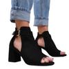 Where's That From Damen/Damen Lisa Wildleder Sandalen mit offenen Zehen und breitem Blockabsatz