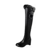 New Winter Snow Boots Women Warm Fur Long Boots Casual Wedge Heels Over The Knee Boots Female Black White Shoes