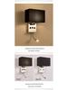 Minimalist LED Bedside Wall Lamp with USB Port - Fabric Shade for Indoor Reading