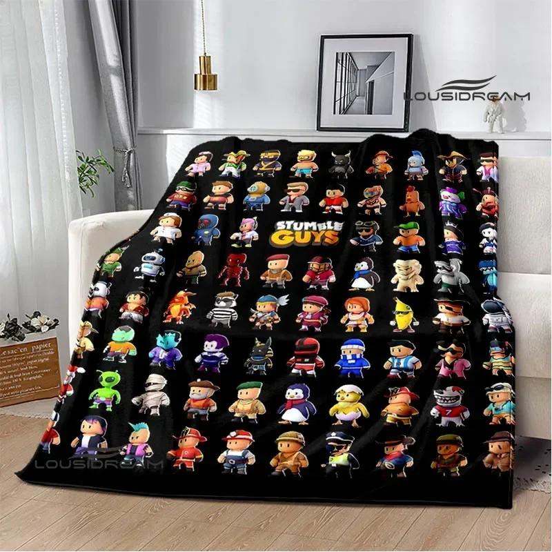 

3D game Cartoon Stumble-guys printed blankets Warm Flannel blanket Soft and comfortable blanket Home bed linings Birthday Gift 75x90cm
