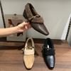 Small fragrant wind inner height increase velvet square head Mary Jane shoes thick-soled wool loafers