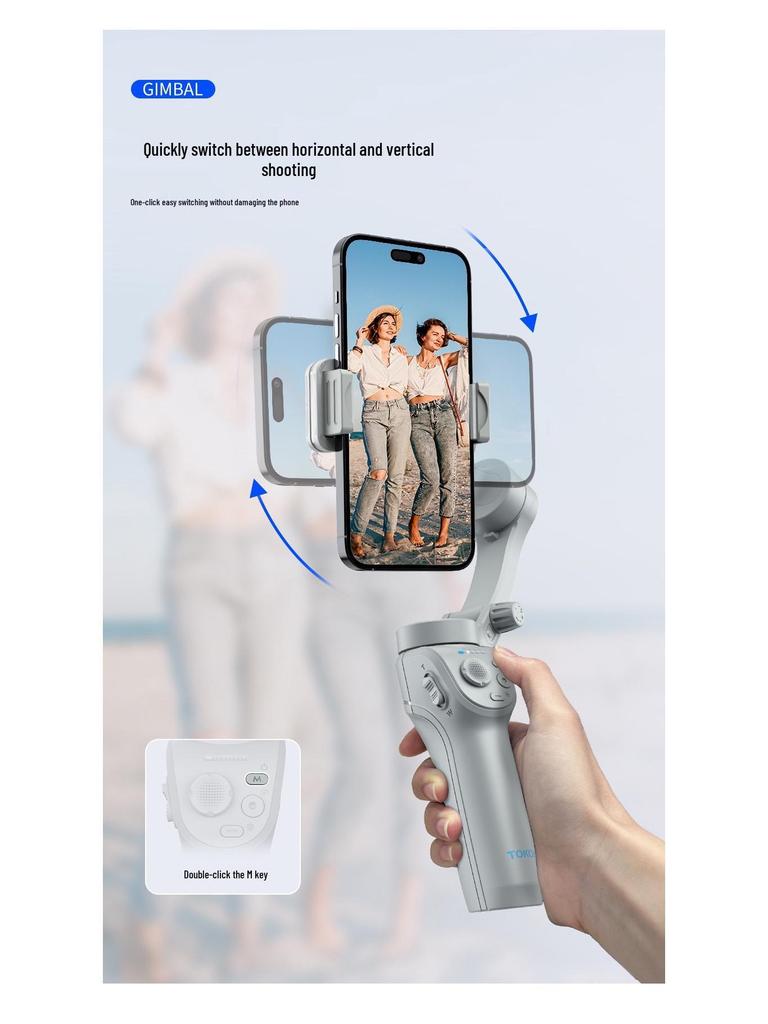 Best-Selling M01 Handheld Gimbal: Three-Axis Stabilizer with Intelligent Anti-Shake and Face Tracking for Live Streaming and Photography.