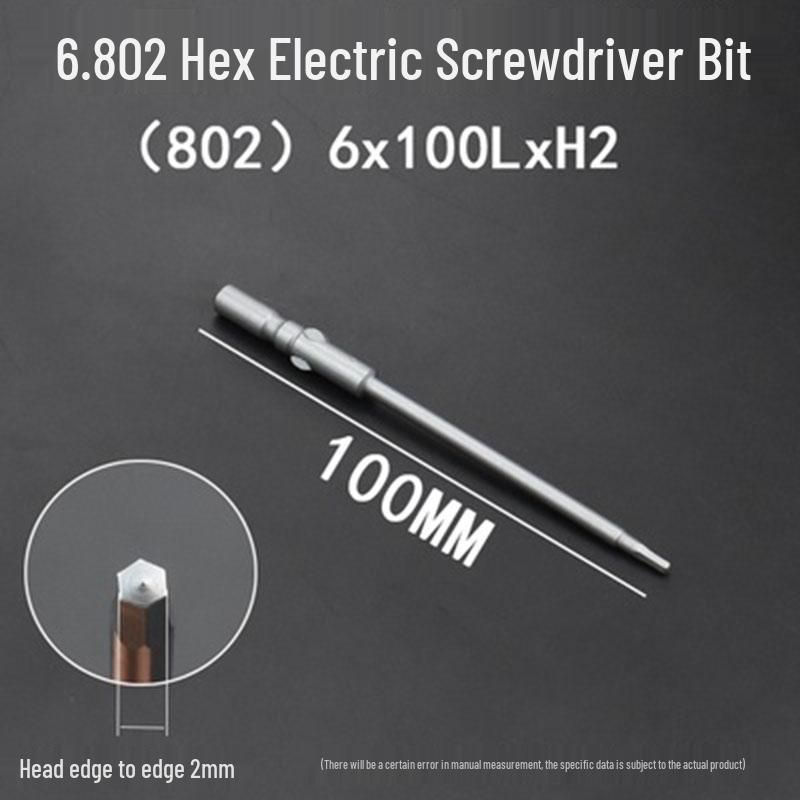 Extended Hexagonal S2 Steel Electric Screwdriver Bit with 5mm/6mm Shank