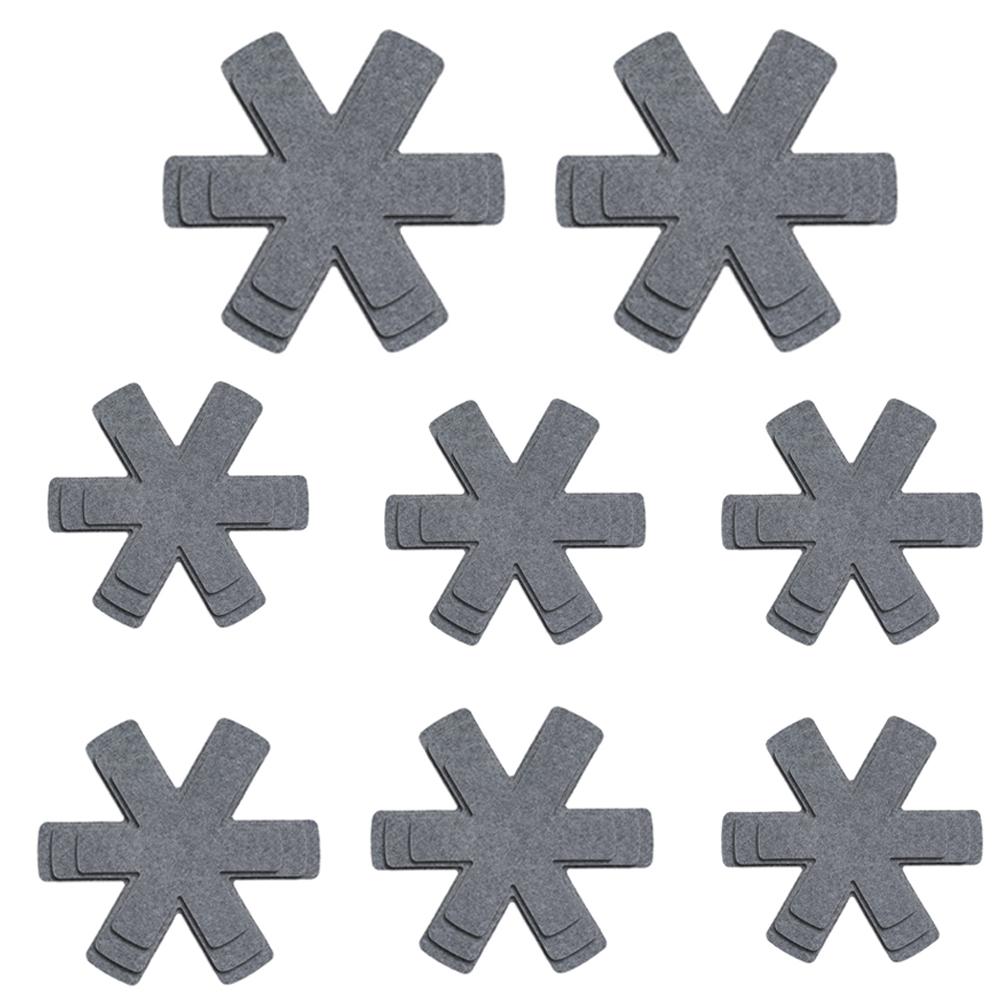 12/24 Stück Topf- und Pfannenschützer Vlies Topfunterteiler Pad 3 Größen Pfannen Trennpads zum Schutz Trennpads Kochgeschirr