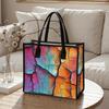 Colorful Crack Pattern Tote Bag Large Casual Handbag for Daily Use Portable Fashion Shoulder Bag for Shopping Travel