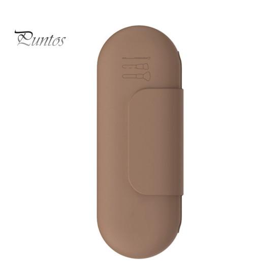 

Силіконовий тримач для пензлів для макіяжу. Сумка для зберігання, портативний тримач для косметичних пензлів великої ємності з магнітною застібкою кавовий