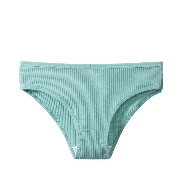 Women's Plus Size Mid-Low Waist Cotton Ribbed Triangle Briefs