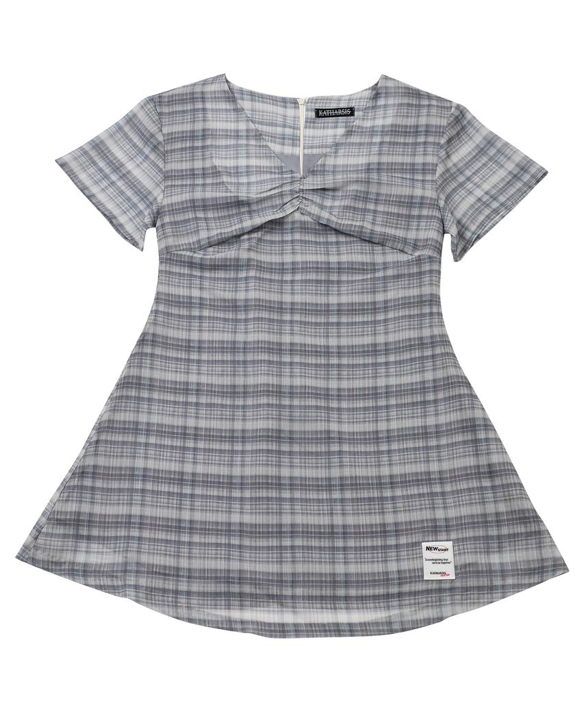 Catharsis Chiffon Mini Dress Black Check One Size