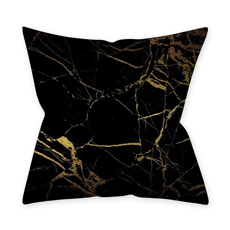 Golden Black Pattern Decorative 45*45CM Cushion Cover Polyester Throw Pillowcase Sofa Home Car Decorative PillowCover