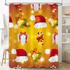 Tu Christmas Shower Curtain Festive Holiday Decor Waterproof Fabric Bathroom Set Xmas Pattern Backdrop