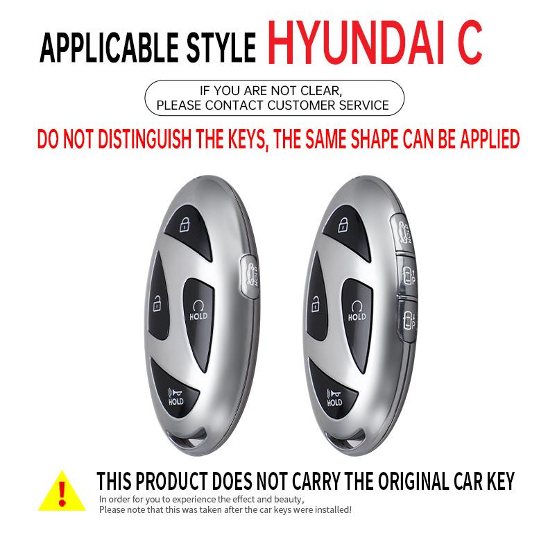 5 7 Tasten Zinklegierung Autoschlüsselhülle Abdeckung Schutzschale Fob Für Hyundai Kona Ev Grandeur GN7 IONIQ 6 2025 2025 Zubehör